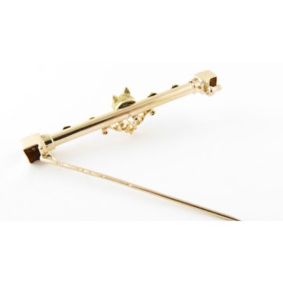 Antique Victorian 14 Karat Yellow Gold Fox Bar Pin #4198 - Picture 3 of 8